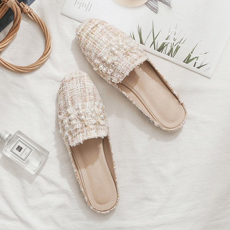 Wholesale Rubber One Word Flat Toe Cap Slippers
